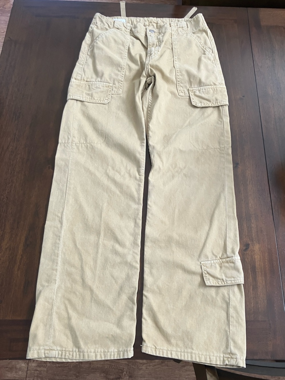 Zara Beige Utility Cargo Track Pants